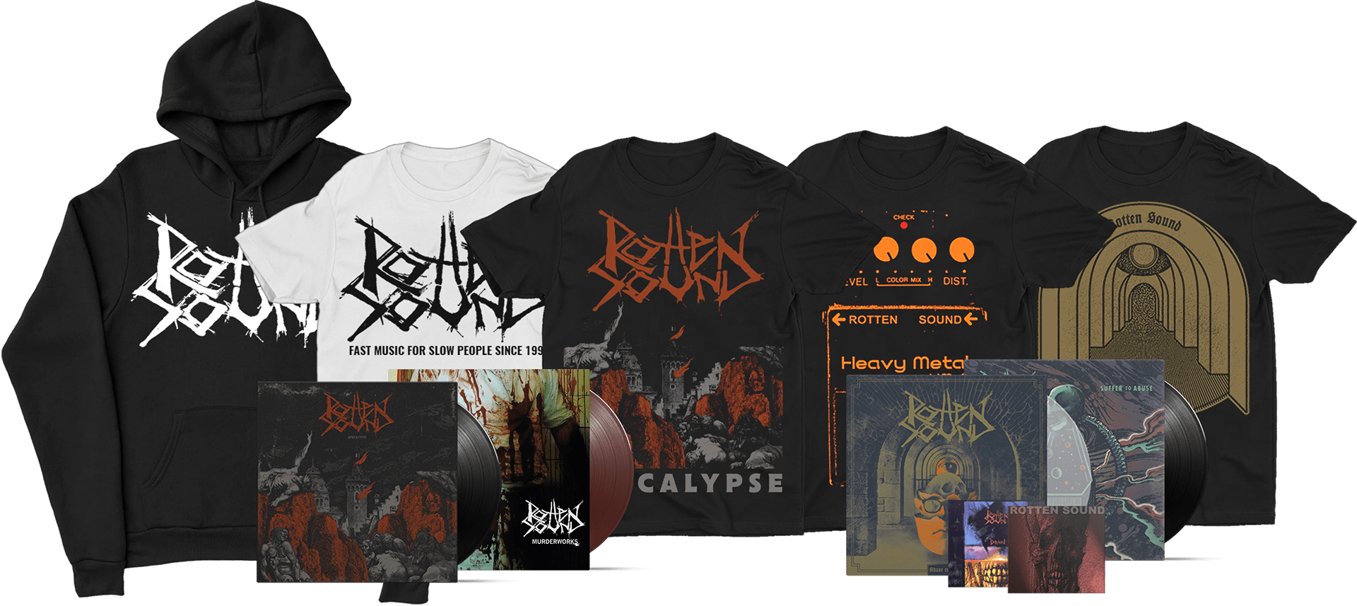 Official merchandise of Rotten Sound band